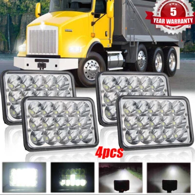 Faros rectangulares LED altos/bajos de 4x6" para camión base Kenworth T800 W900 T600A Foto 1 de 4