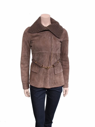 GUCCI Cappotto shearling con cintura