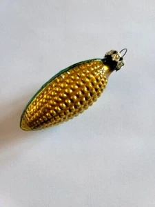 Vintage Blown Glass Corn on the Cob Christmas Tree Ornament Unmarked Holiday - Picture 1 of 7