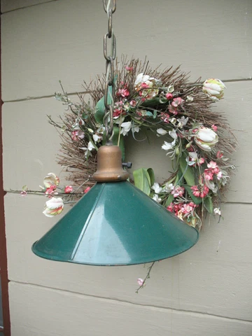 Original Paint Tin Shade Ceiling Light Fixture Borger Coal Co. Chicago  #1 Cover