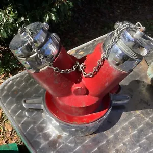 6” to 2 1/2” 2 way splitter fire hose connection NST/ NH plated Brass used - Picture 1 of 4