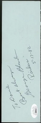 Auténtica nota escrita a mano autografiada firmada por George Blanda Raiders JSA Foto 1 de 2