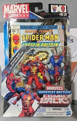 ☆Paquetes de cómics Marvel Universe Greatest Battles Spiderman y Captin británico #65☆ Foto 1 de 4