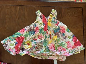 Mud Kingdom Girls Floral Sleeveless Flowy Cotton Sundress Size 140 8-10 Ribbon - Picture 1 of 3