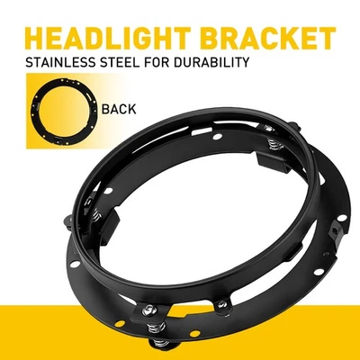 7'' Round LED Headlight Mounting Bracket Ring Fit For 2007-2016 Jeep Wrangler JK - Image 1 of 4