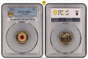 Australia 2012 Red Poppy $2 Coloured Coin PCGS MS64 #0815 - Picture 1 of 1