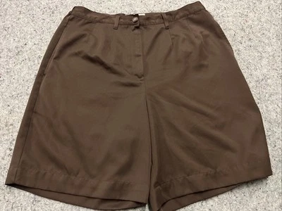 Шорты для гольфа женские Coral Bay коричневые плиссированные размер 10 высокая талия 30 дюймов внутренний шов 7 дюймов - Изображение 1 из 4