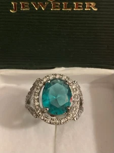 70er Jahre NACHLASS 3CT. SOLITÄR SMARAGDSCHLIFF & KÜNSTLICHER DIAMANT GRÖSSE 7 - Bild 1 von 2