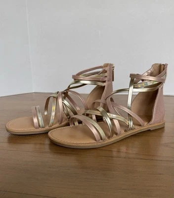 Sandalias Gladiador Iridiscente Oro Rosa y Dorado Gato y Jack Niños Talla 3  Foto 1 de 4