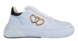 Love Moschino Baskets En Cuir Femme JA15405G1IIA110A Blanche Noire N.39 - Imagen 1 de 7