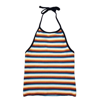 Top halter a rayas Brandy Melville para mujer S verano playa patinador costero boho Foto 1 de 4