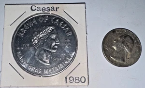 Krewe of Caesar / Hail The Heroes 1980 Mardi Gras Doubloon #200 - - Picture 1 of 3