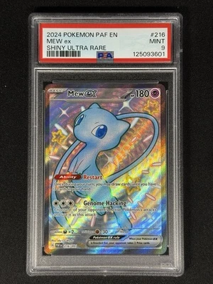 PSA 9 MEW ex 2024 Paldean Fates Full Art Pokemon #216/091 Shiny Ultra Rare Mint - Image 1 of 2