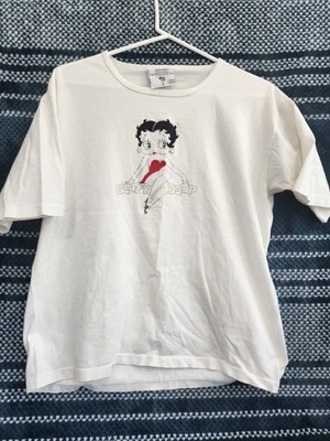Hermosa camisa Betty Boop vintage 1996 para mujer blanca talla grande Foto 1 de 4