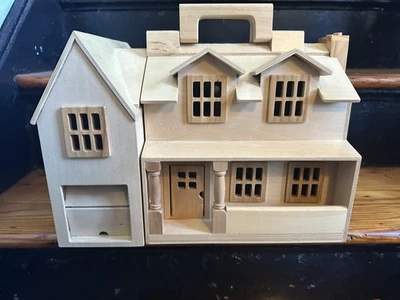 Vintage Melissa & Doug Fold & Go Wooden Dollhouse 786; NO Furniture NO Staircase - Image 1 of 4