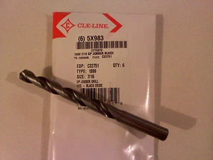CLE-LINE 7/16" (.4375") Jobber Drill Bit 1899 118° Black Oxide #C22751 (Qty 6) - Picture 1 of 1