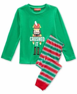Family Pajamas Matching Kids Crushed It Stripe Pajama Set Green Size 2T-3T - Picture 1 of 1