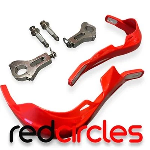 RED 22mm WRAP AROUND PIT BIKE SUPERMOTO HAND GUARDS fits 140cc 190cc - Picture 1 of 1