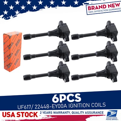 Durable Black 6x Ignition Coil 22448-EY00A For Infiniti QX60 3.5L V6 14-19 UF617 Foto 1 de 4