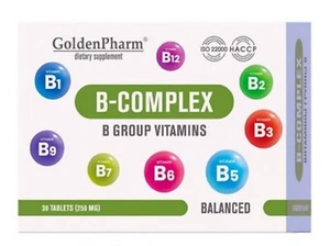 B vitamin complex B1 B2 B3 B5 B6 B9 B12 B7 250 mg Food supplement 30 tabs - Picture 1 of 1
