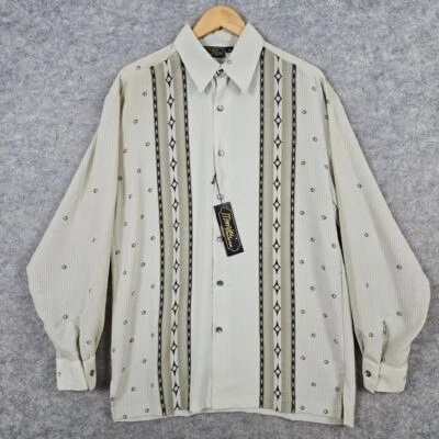 Monzini Collection Men's NEW NWT Shirt Size M Western Cowboy Rodeo Polyester - Image 1 of 4