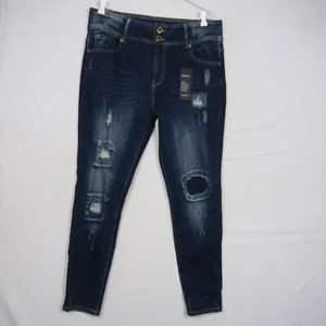 City Chic Womens Jeans 14(AU) or 36W 28L Petite Blue Asha High Rise Skinny Denim - Picture 1 of 12