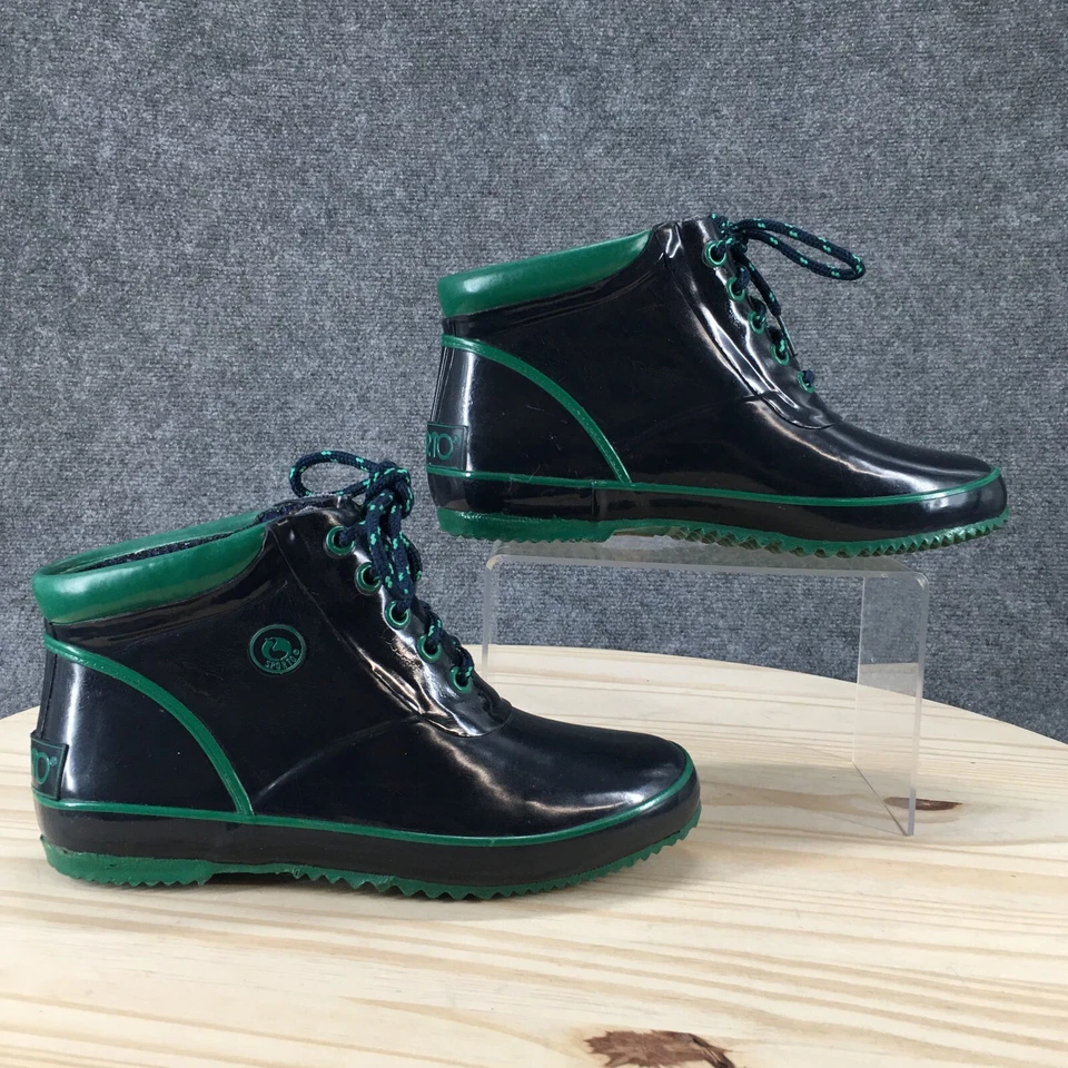 Botas Sporto Duck para mujer 7 Thermolite verde lluvia con cordones cómodas planas al tobillo Foto 1 de 4