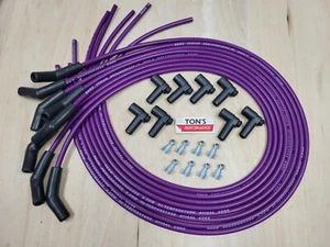 Ton's 42" 8mm Purple Spark Plug Wires Universal for Chevy / GM HEI distributor - Picture 1 of 3
