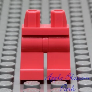 NEW Lego Minifig Plain Vibrant CORAL LEGS - Boy/Girl Dark Jeans Pants Body Lower - Picture 1 of 3