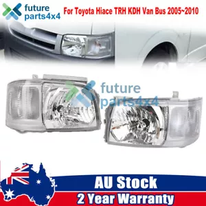 2X Head Light Lamp For Toyota Hiace TRH KDH Van Bus 2005-2010 Left+Right Au - Picture 1 of 6