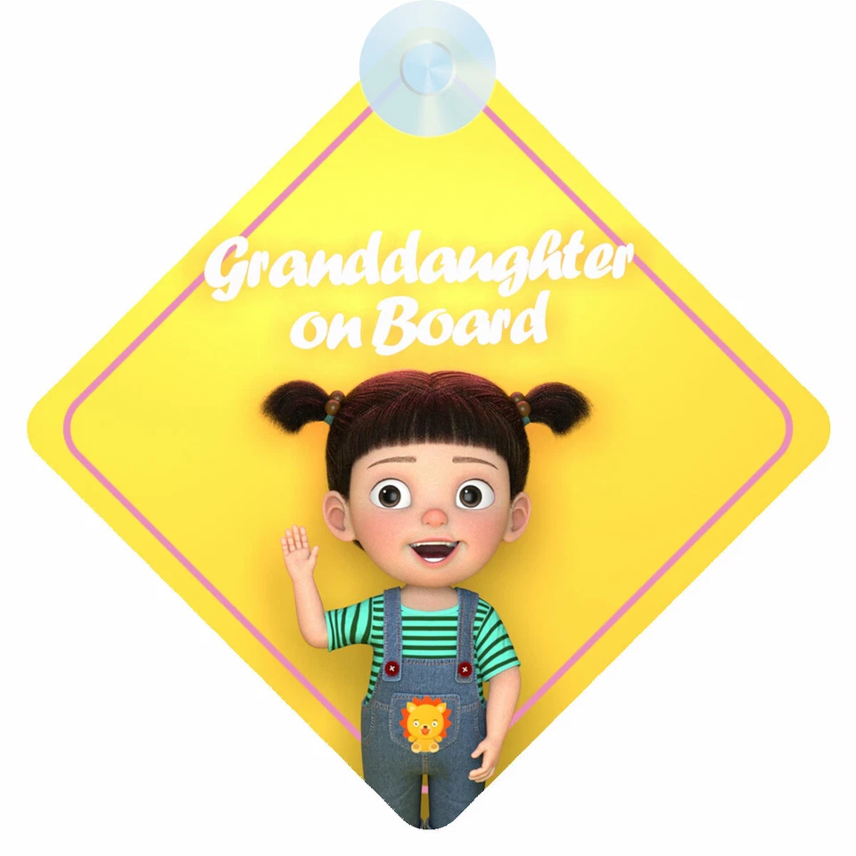 MYBABYONBOARD UK Enkelin an Bord Autoschild (002) Mädchen Enkel Fensterschild Geschenk/Geschenk