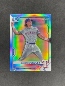 2021 Bowman Chrome Draft Cameron Cauley 1st Bowman Refractor #BDC-192 Rangers - Picture 1 of 2