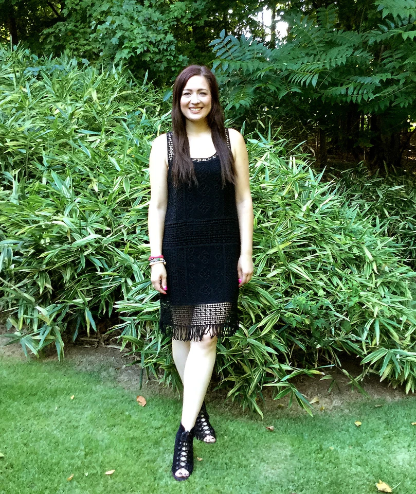 Ralph Lauren Womens Black Cotton Lace Sveless Dress Lined Size M