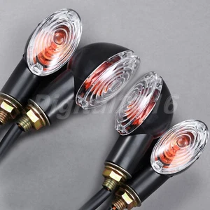 4pcs 12V Motorcycle Bike Waterproof Turn Signal Indicators Amber Light Universal - Picture 1 of 7