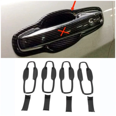 Tapa de tapa de tazón de manija de puerta de fibra de carbono para Jeep Grand Cherokee 2014-2021 Foto 1 de 2