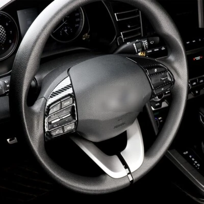 Cubierta de volante ABS de fibra de carbono para Hyundai Veloster Elantra GT Kona Foto 1 de 4