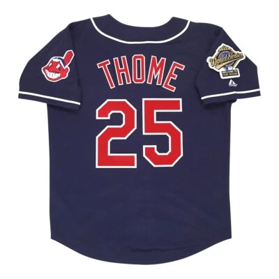 Jim Thome 1995 Cleveland Indians Alt Navy Blue World Series Men's Jersey - Image 1 of 4