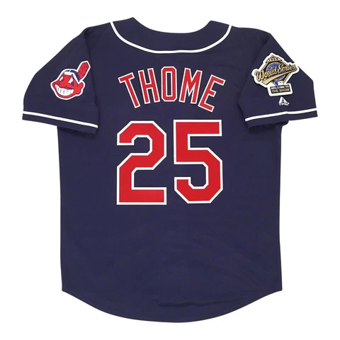 Jim Thome 1995 Cleveland Indians Alt Navy Blue World Series Men's Jersey Cover