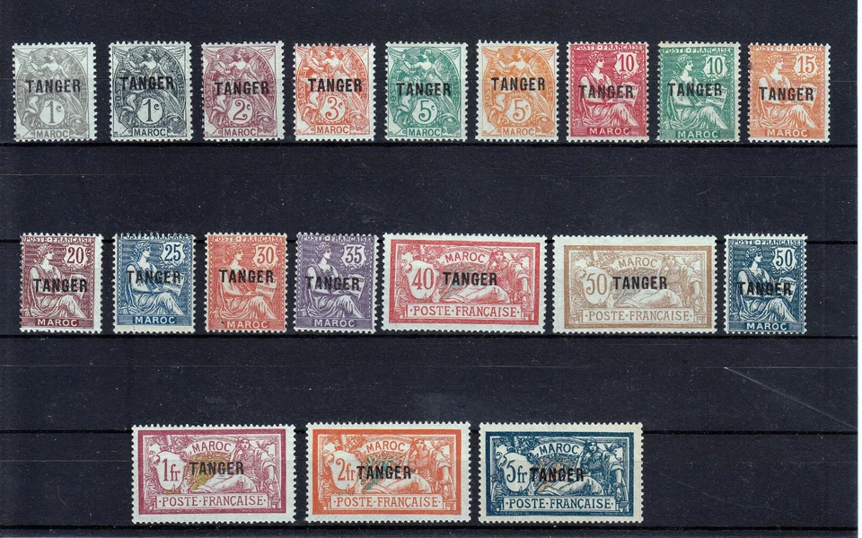 MOROCCO MAROC TANGER 1918  YVERT 80-97 COMPL. SET OF 18  MLH */ MNH ** - Image 1 of 1