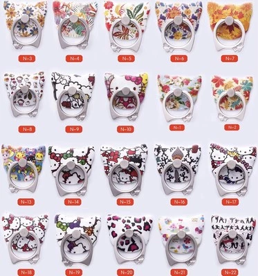 5 Paquetes Dedo Aleatorio Gatito Anillo Agarre Escritorio Soporte Soporte Montaje Todo Teléfono Foto 1 de 2