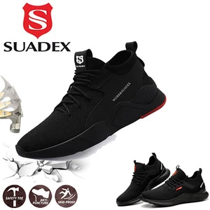 Mens Safety Shoes Work Trainers Womens Steel Toe Cap Lightweight Hiking Boots UK - Picture 1 of 28
