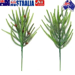 6Pcs Faux Pine Leaves 45cm Artificial Cedar Branches for Xmas Tree DIY Ornament - Picture 1 of 15
