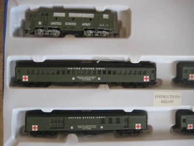 US ARMY MILITARY TRAIN SET F3 A LOCO AND 4 PASSENGER CARS-MRC DCC/DC/S - Image 1 of 4