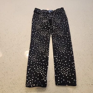 old navy rockstar jeggings Girls Size 6 Black White Hearts Adjustable Waist - Picture 1 of 6