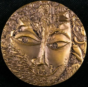 China Shanghai Mint 2011 Western Artists Paul Klee Brass Medal 80mm COA - Picture 1 of 4