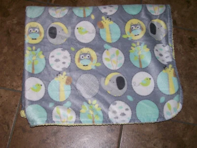 Garanimals Gris Amarillo Aqua Búhos Jirafa Elefante con Manta Bebé Sherpa Foto 1 de 4