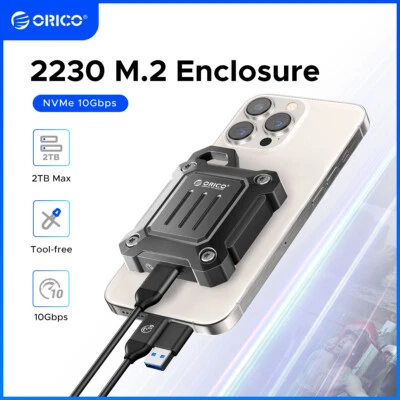 ORICO M.2 2230 NVMe SSD Enclosure Case USB 3.2 Gen 2 10Gbps NVME SSD Case - Image 1 of 4