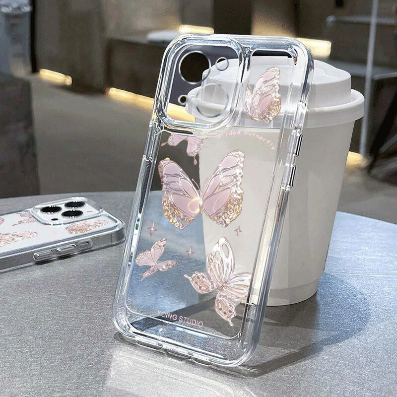 For iPhone 16 15 14 13 12 Pro Max Butterfly Soft TPU Shockproof Phone Case Cover - Image 1 of 4