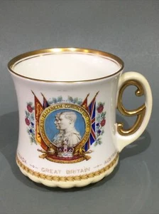 Taza de coronación Royal Doulton Bone China George Vl & Elizabeth 1937 - Imagen 1 de 6