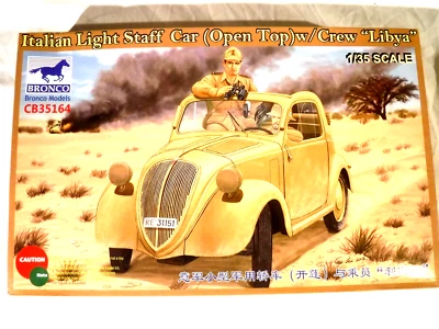 1/35 Bronco Models DAK Light Staff Car Open Top w/2 Crew Libya # 35164 Great Kit - Image 1 of 4